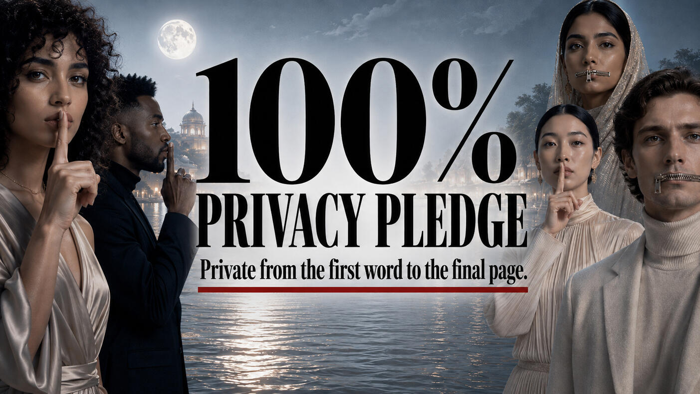 Diaries Forever 100% Privacy Pledge. Private from the first word to the final page. A commitment to physical-first diary privacy, confidential personal communications, and protection of each client's private story.